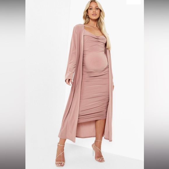 Pink Maternity Comfy Cute Bodycon Dress! 🪷 - Picture 3 of 7